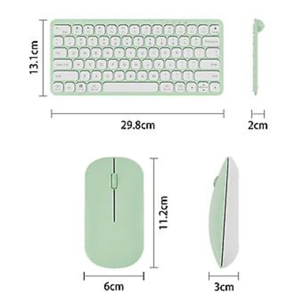B087 2.4G Trådløst Tastatur og Mus Tastatur Mussett Hvit
