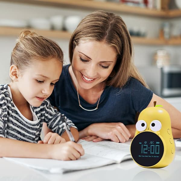 (Gul) Børnevækkeur, USB LED Børns Digitale Sengetidsur