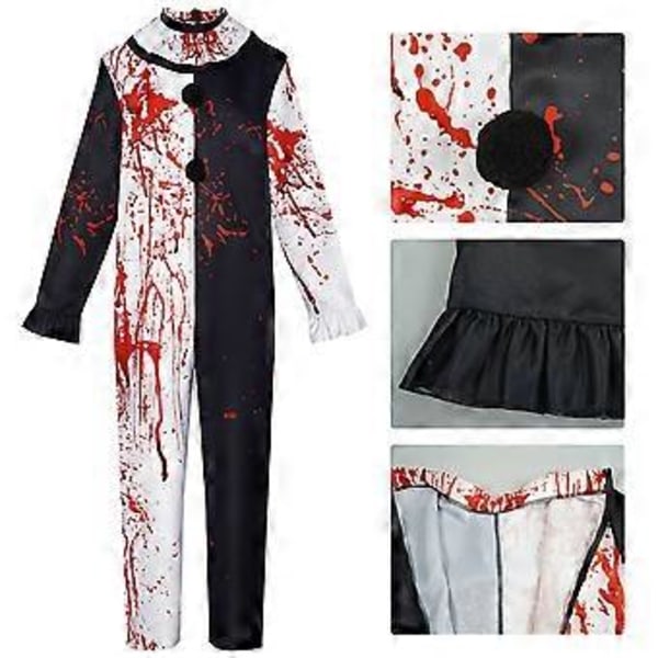 Terrifier 2 Art the Clown Cosplay - Veren tahrainen haalari, unisex aikuisten Halloween- ja karnevaalikostyymi, fancy dress XL miehille