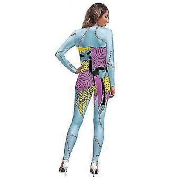 Naisten Halloween 3D-painettu Painajainen ennen joulua Sally-asu Body Jumpsuit Cosplay Juhla Naamiaisasu -NMAOV(XL B)
