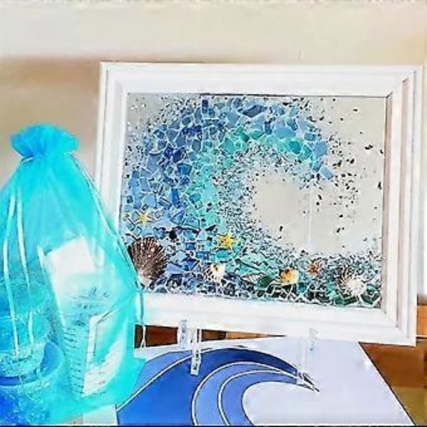 Havsglaskonstkit DIY-hantverk Personlig Unik Fotobåge Väggkonst för Hem Sovrumsinredning (Paulownia Brun Trä)