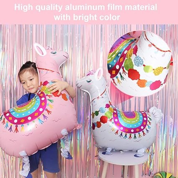 2 stk. Alpaka Helium Ballon, Alpaka Ballon, Lama Balloner, Folie An