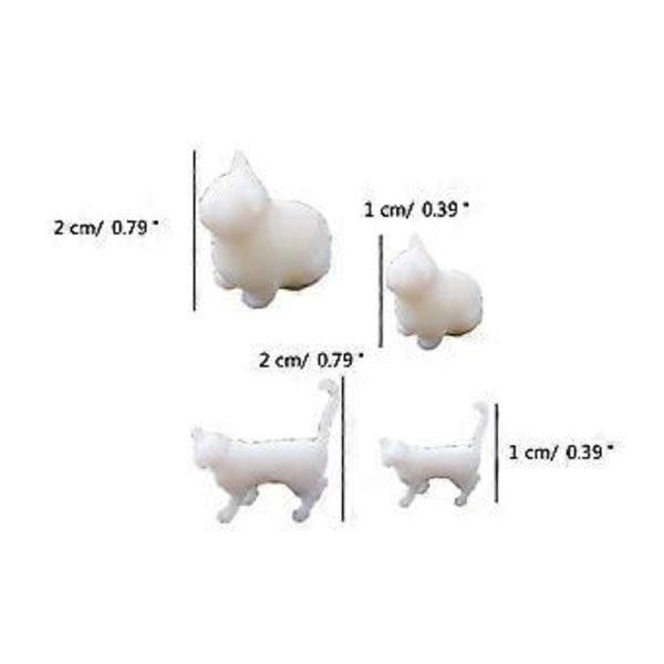 Sæt med 8 unikke katte modeller Mini katte harpiks fyldstoffer Holdbar silikoneform Dekoration Charm til smykkefremstilling og håndværk