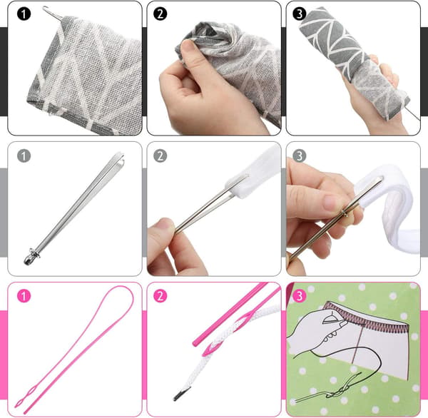6-delad sömnadsslinga-kit, inklusive slingvridare krok flexibel Cor