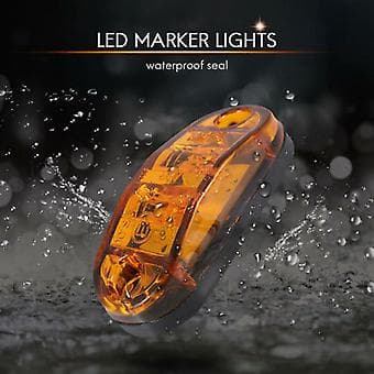 10x Gule LED 2,5 tommers 2 Diode Lys Oval Klarering Tilhenger Lastebil Sidemarkør Lampe