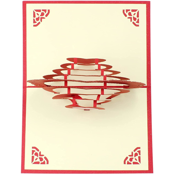 3D pop-up-kort med konvolutt, bursdag, morsdag, bryllup, va