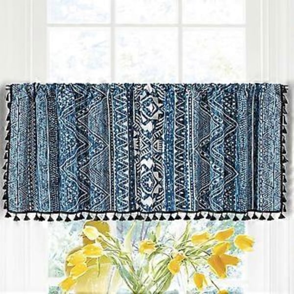 Boho Gardiner med Dusker Multifunksjonell Vindusgardin for Kjøkken (150*60 C)