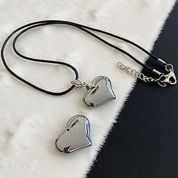 Hjerte Vedhæng Choker Sort Reb Kæde Halskæde Valentinsdag Fødselsdagsgave (B)