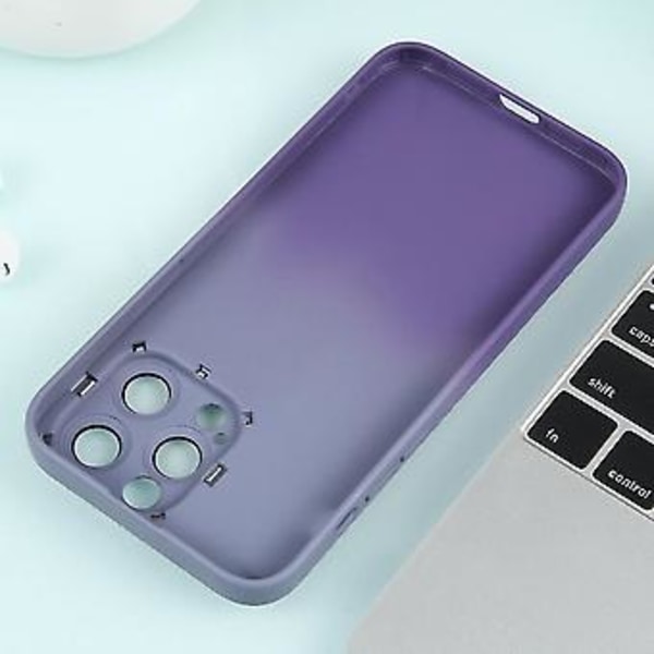 Til Iphone 15 Gradient Stjernet Silicone Telefon Cover Med Linsefilm (Grå Lilla)