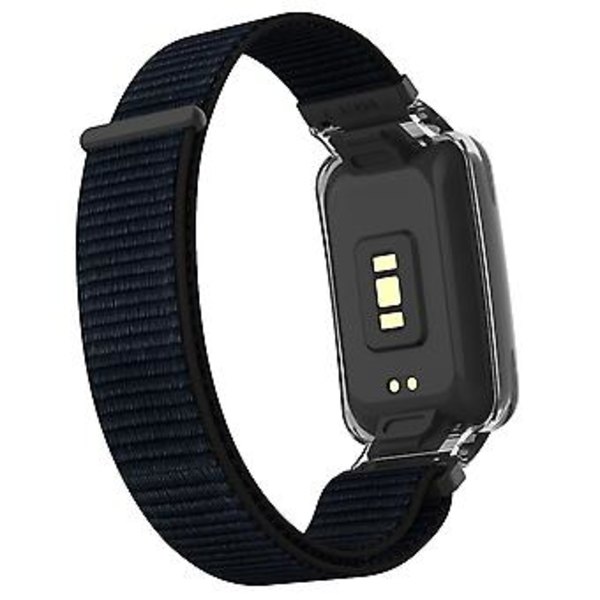 PC-etui + Nylon Loop-rem til Xiaomi Mi Band 7 Pro (Sort)