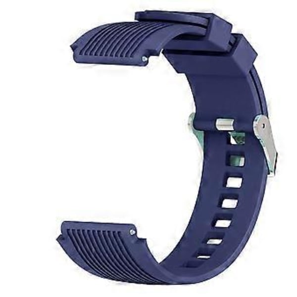 20mm 22mm Silikone Metal Spænde Urrem Bånd Kompatibel Samsung Gear S4 S3 2 S380 (20mm Navy Blå)