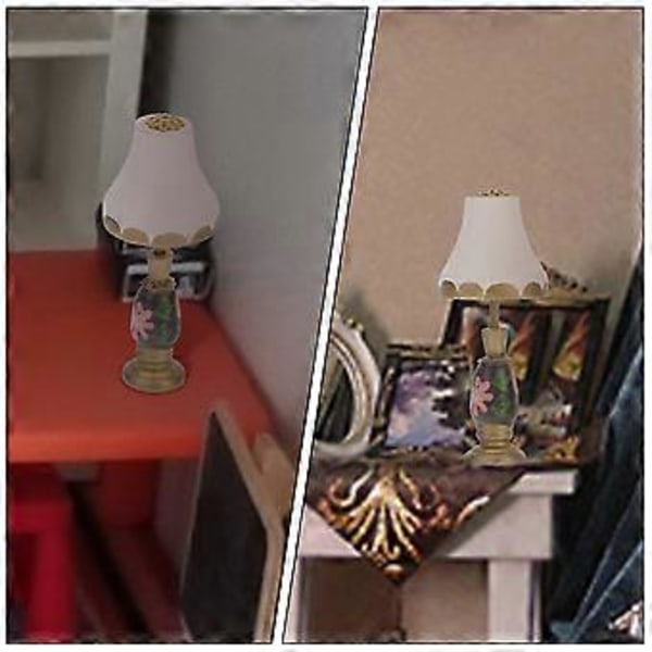 2 st Miniatyr Lampmodeller Kreativa Mini Lampor Dekorativa Mini Lampor Mikro Lampor för DIY