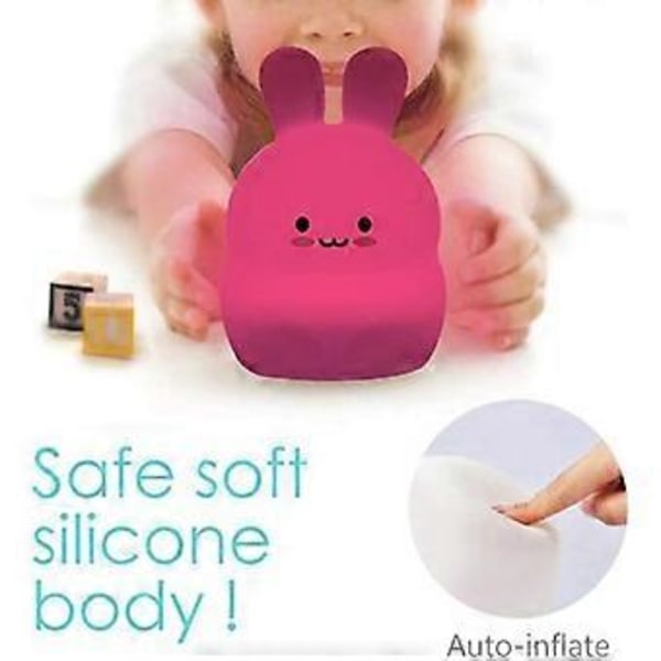 Børnenes Natlampe Miffy Kanin Blød Silikone Sengelampe 9 Farver Genopladelig Fjernbetjening LED Natlampe