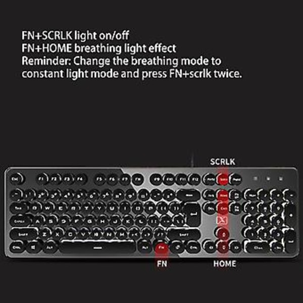 RGB Mekanisk Gaming USB Kablet Tastatur Sammenleggbart Stativ for Windows Gaming PC (Krystallrosa hvitt lys)