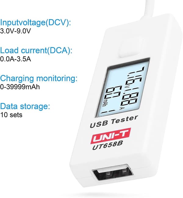 UT658B USB-testaaja (yhteensopiva), DC 5.1A 30V Amp USB-testaaja, Test S
