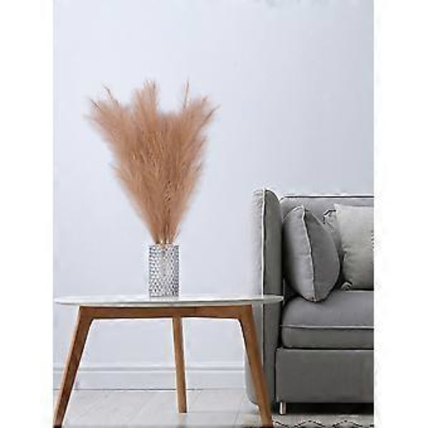 Bedste Tilbud - Flerfarvet Rør Falsk Pampas Græs Dekoration 110cm Levende DIY Gave Gulvvase Fyld (Beige)