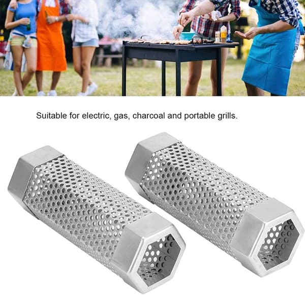 2 st 15,3 cm rör kallrökgenerator, rostfritt stål Hexago