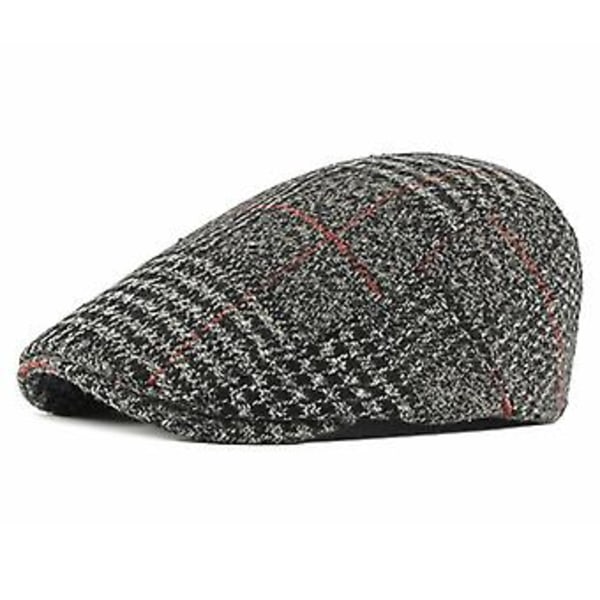 Herr Basker Mössa Hatt Varm Höst Vinter Tidningspojke Flat Cap Golfhattar Justerbar (Grå)