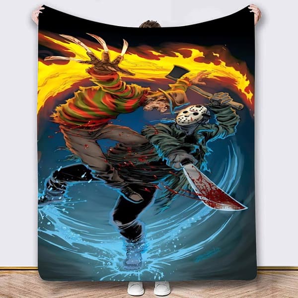 150 x 200 cm flanellipeitto Halloween-kauhuhahmoaiheella - 6