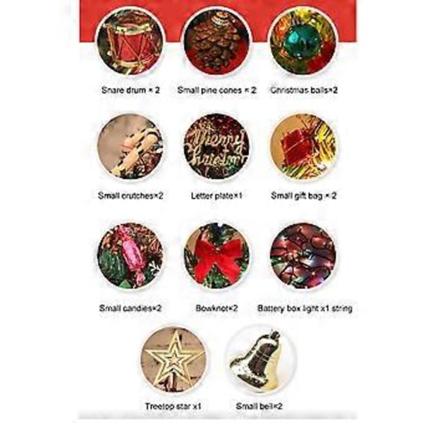 50CM Juletræspakke med Lys Bord Juletræs Layout Forsyninger Juledekoration