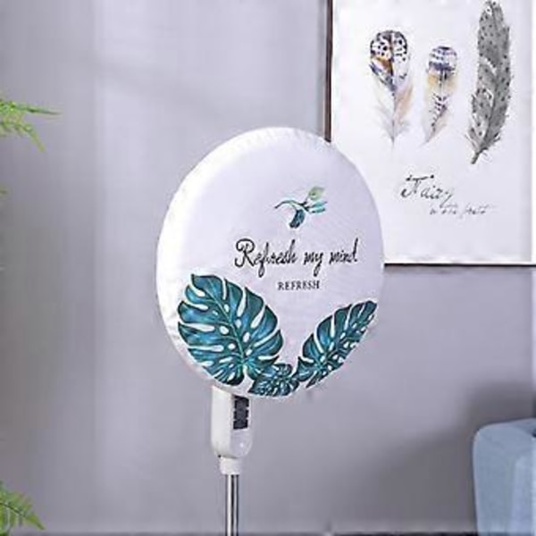 45 cm Joustava Suu Yksinkertainen Asennus Sähkötuulettimen Suojus Trooppiset Lehdet Painatus Pyöreä Tuulettimen Pölytiivis Suojus Kotitaloustarvikkeet (A)