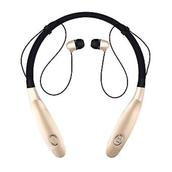 Trådløse Bluetooth 5.0 hodetelefoner for iPhone Samsung Android (Gull)
