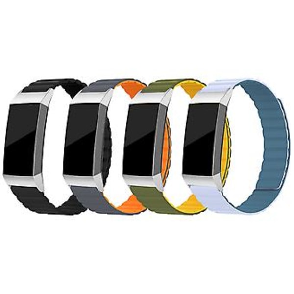 Silikon Magnetisk Urrem Til Fitbit Charge 3 / 4 (Sort)