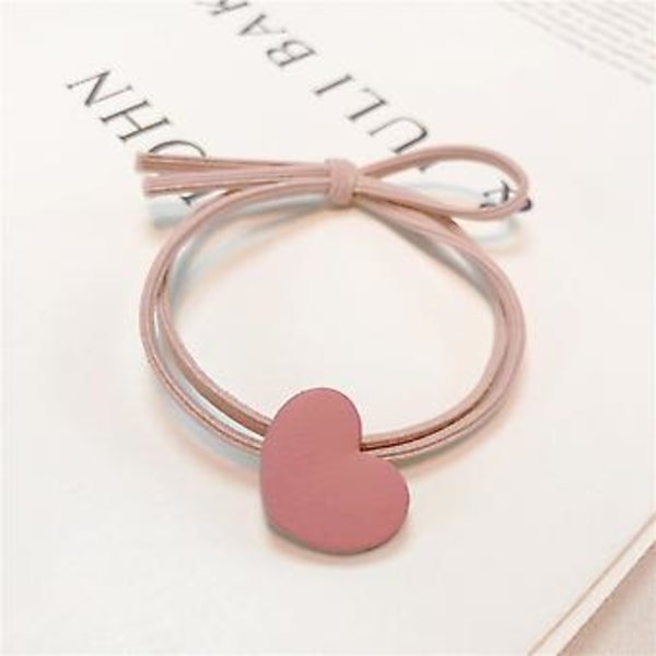 JUSCH 6 stk. Hårbånd Høj Elastisk Hestehaleholdere Hårbånd til Kvinder Piger Teenagere Børn Tykt Hår Tyndt Hår Perlehårbånd---Kærlighed Metal Pink,W