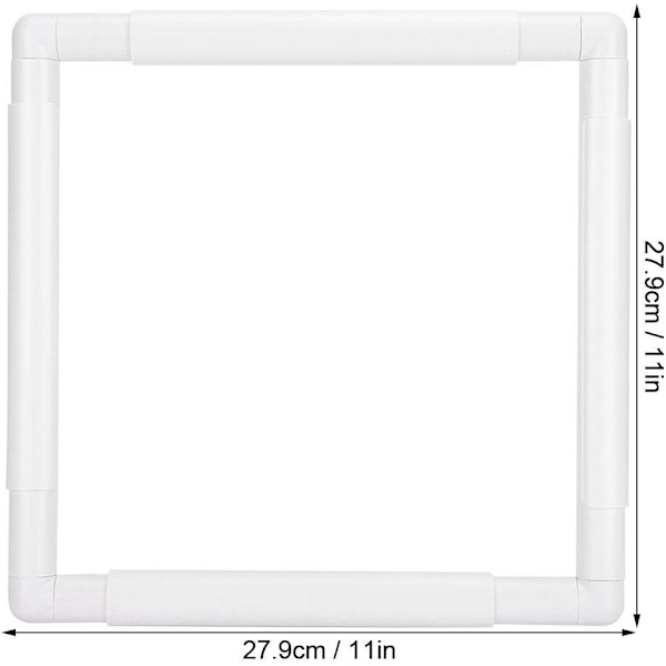 Broderiram (27,9 x 27,9 cm), fyrkantig rektangulär plastklämma Fr