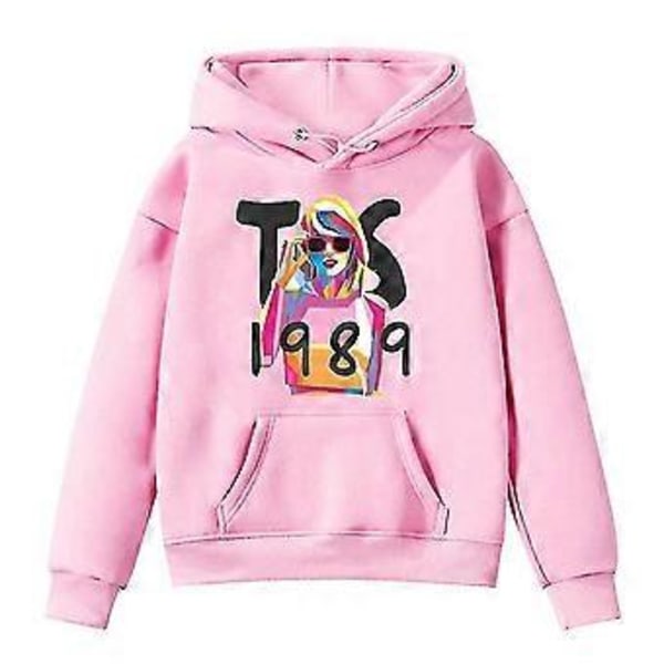 Taylor Swift 1989 Printede Hættetrøjer Børn Piger Langærmet Pullover Hættetrøje Sweatshirt Hættetrøje Jumper Toppe Fans Swiftie Gave -NMAOV(6-7 År Pink)
