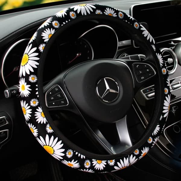 Tryckt rattöverdrag för kvinnor Rattöverdrag Universal 37-38cm Auto Interior Steerin