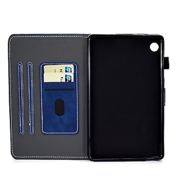 Lehmännahka-tekstuurista PU-tablettikuori Samsung Galaxy Tab A9+:lle (Sininen)