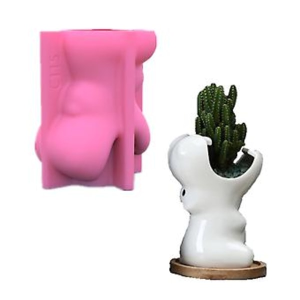 Hippo Pennhållare Gips Silikonformar för Tillverkning av Suckulenta Växter Blomkruka