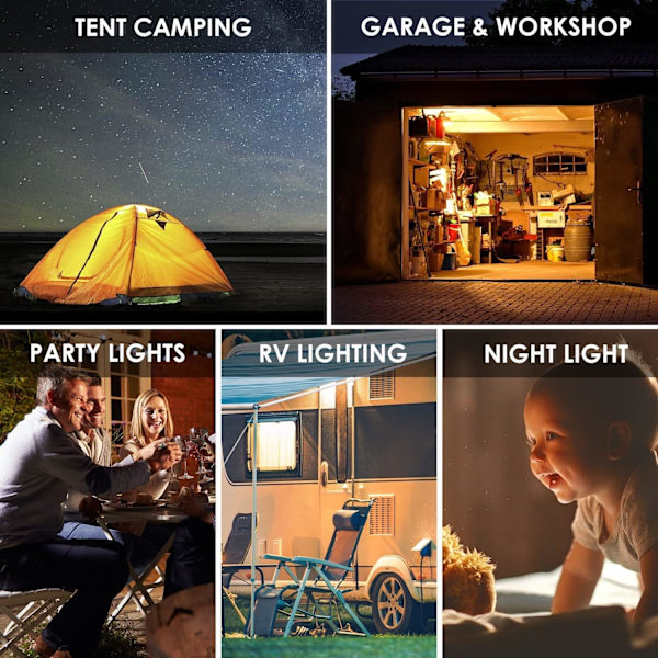LED camping lys, USB bærbar camping lys med krog, vandtæt