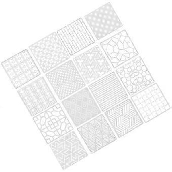 16 kpl Geometriset sapluunat Ontot maalaussapluunat Muoviset piirustusmallit