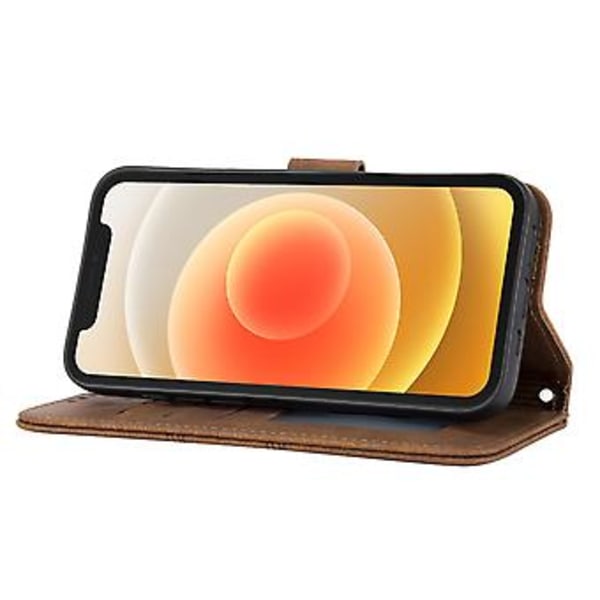 Embosset lærveske for iPhone 15 Pro Max (Brun)