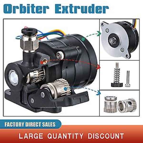 3D-skrivaruppgradering 2-växlad extruder Orbiter - Extruder Dubbel drivare Metall Extruder (Matare)