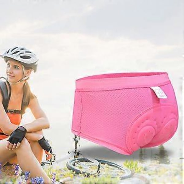 Nyhet Dam 4D Vadderade Gel Cykelunderkläder med Sittdyna, Elastiska Andningsbara Cykelshorts för Sport (2XL Rosa)