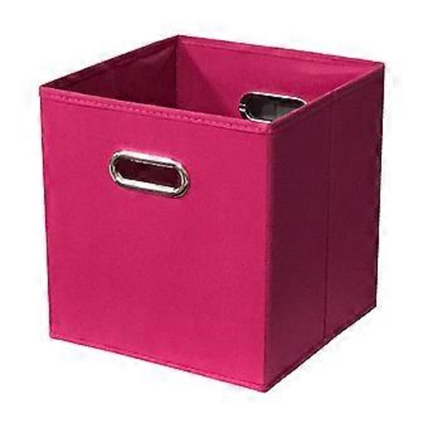 Sammenklappelig stofopbevaringskube fil- og mappeorganisatorboks dekorativ linnedfilopbevaringsorganisator til kontor pink (pink)