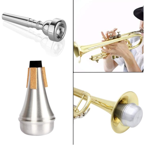 Sats med 3 trumpetmunstycken (3C 5C 7C) med ljuddämpare