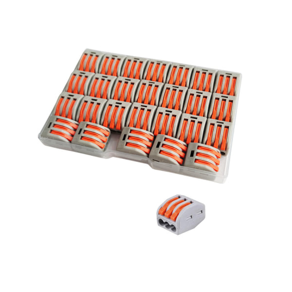 26-pack snabbkopplingsterminaler med spak, elektriska kabelklämmor, kabelpluggar, breakout-kontakt,