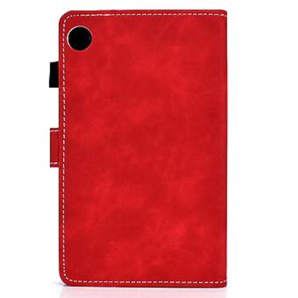 Lehmännahka-tekstuurista PU-tablettikuori Samsung Galaxy Tab A9+:lle (Punainen)