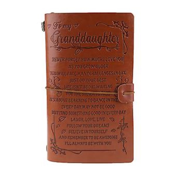 Vintage Graveret Kunstlæder Journal Notesbog Dagbog til Barnebarn (A)
