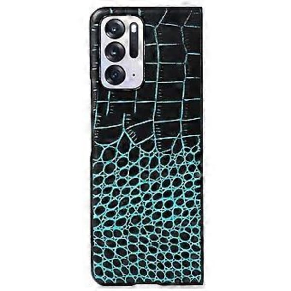 Til Oppo Find N Krokodille Tekstur Foldbar Telefonetui Ægte Koeskindslæder Belagt PC+TPU Cover (Style D)