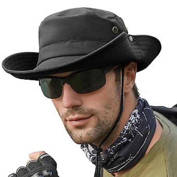 Bredskygget Solhat Åndbar Bucket Hat Sommer Fiskeri UV Beskyttelse Mænd Kvinder (Khaki)