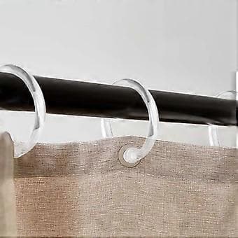 Duschdraperiringar - 12-pack - Plastduschdraperikrokar O-formade ringar glider lätt på duschstången (Klar)