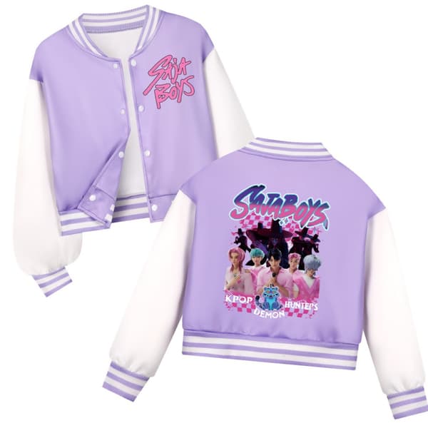 K-Pop Devil Hunter Børne Cropped Baseball Jakkesæt, Fritidstøj 120cm