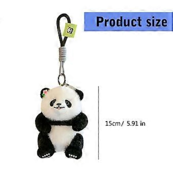 Suloinen Panda-avainketju, tukeva PP-puuvillainen sarjakuva-riipus reppuun tai käsilaukkuun, arkikäyttöön (Hua Hua)