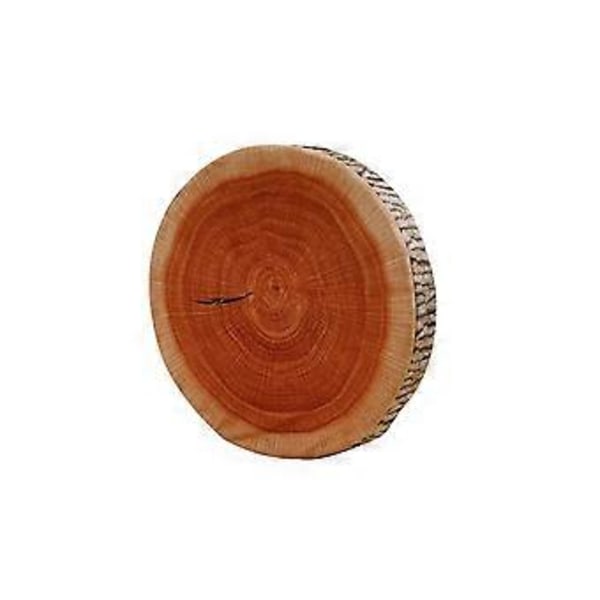Dekorativ Träkudde och Plyschleksak Kudde Kastkudde Träskivor Sitskudde Lång Kudde Soffa Kudde Rund Stump Golvkudde (40cm Ginkgo)
