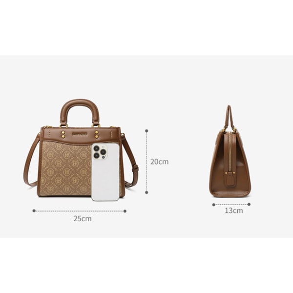 (Brun) Dam Crossbody Väska Retro Handväska Axelväska 8